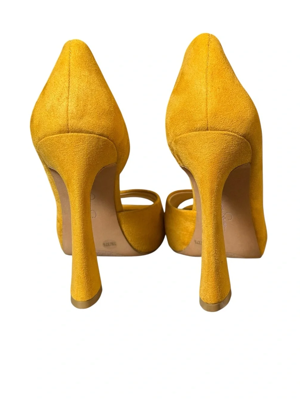 Jessica Simpson Mustard Yellow Peep Toe Platform Heels Size 7